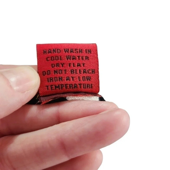 Red Button Cardigan Size L Yellow Block Black White Striped Long Sleeve *READ* - Picture 5 of 16